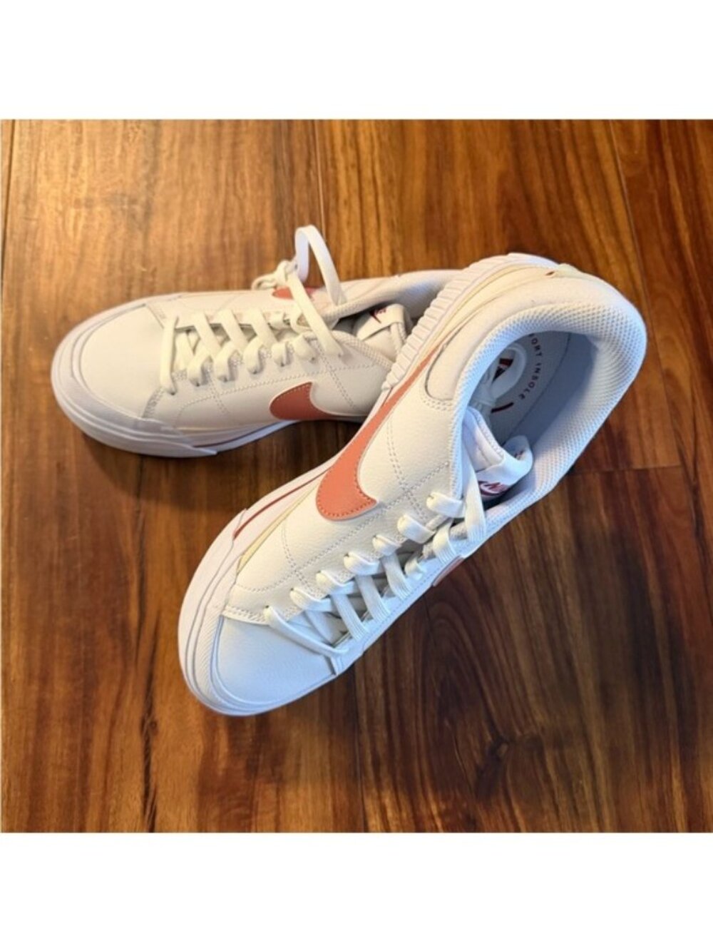 Nike Court Legacy Lift Women Size 11 White Guava Ice 1026